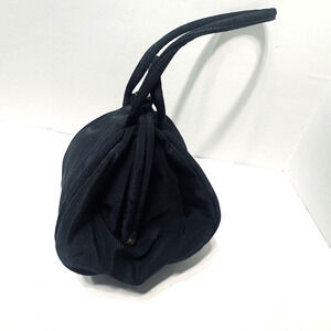 Vintage 1940s Purse Evening Bag Ingber round wristlet w/ coin purse hinged clasp